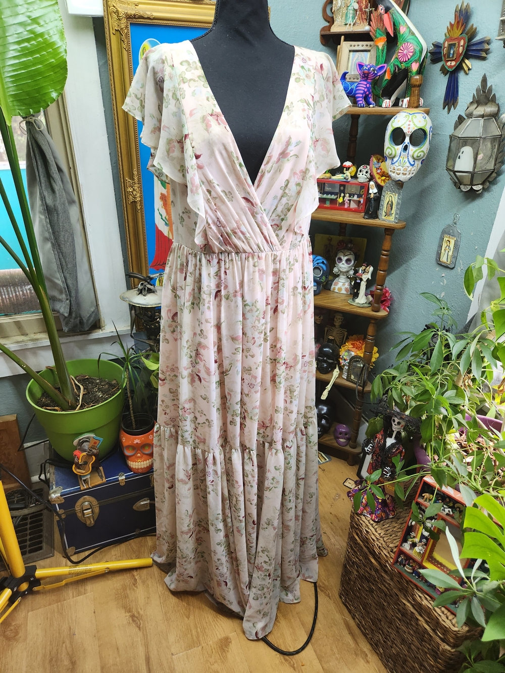 White by Vera Wang Pink Floral Maxi Dress - Picture 6 of 8